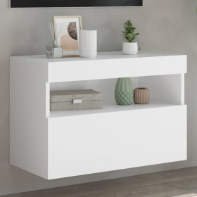Mueble de TV de pared con luces LED blanco 60x30x40 cm en Muebles TV | Comprar online en Foru.es