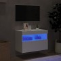 Mueble de TV de pared con luces LED blanco 60x30x40 cm en Muebles TV | Comprar online en Foru.es