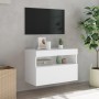 Mueble de TV de pared con luces LED blanco 60x30x40 cm en Muebles TV | Comprar online en Foru.es