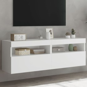 Muebles de TV de pared con luces LED 2 uds blanco 60x30x40 cm en Muebles TV | Comprar online en Foru.es
