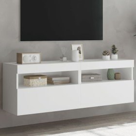 Muebles de TV de pared con luces LED 2 uds blanco 60x30x40 cm en Muebles TV | Comprar online en Foru.es