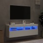 Muebles de TV de pared con luces LED 2 uds blanco 60x30x40 cm en Muebles TV | Comprar online en Foru.es