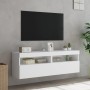 Muebles de TV de pared con luces LED 2 uds blanco 60x30x40 cm en Muebles TV | Comprar online en Foru.es