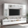 Muebles de TV de pared con luces LED 2 uds blanco 60x30x40 cm en Muebles TV | Comprar online en Foru.es
