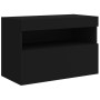 Mueble de TV de pared con luces LED negro 60x30x40 cm en Muebles TV | Comprar online en Foru.es