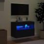 Mueble de TV de pared con luces LED negro 60x30x40 cm en Muebles TV | Comprar online en Foru.es