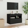 Mueble de TV de pared con luces LED negro 60x30x40 cm en Muebles TV | Comprar online en Foru.es