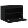 Mueble de TV de pared con luces LED negro 60x30x40 cm en Muebles TV | Comprar online en Foru.es
