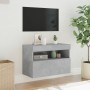 Mueble de TV de pared con luces LED gris hormigón 60x30x40 cm en Muebles TV | Comprar online en Foru.es