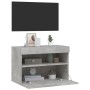 Mueble de TV de pared con luces LED gris hormigón 60x30x40 cm en Muebles TV | Comprar online en Foru.es