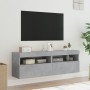 Muebles TV de pared luces LED 2 uds gris hormigón 60x30x40 cm en Muebles TV | Comprar online en Foru.es