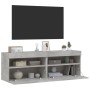 Muebles TV de pared luces LED 2 uds gris hormigón 60x30x40 cm en Muebles TV | Comprar online en Foru.es