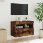 Mueble de TV de pared con luces LED roble ahumado 60x30x40 cm en Muebles TV | Comprar online en Foru.es