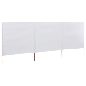 Paravientos de playa de 3 paneles de tela 400x120 cm blanco de vidaXL, Sombrillas - Ref: Foro24-44539, Precio: 36,99 €, Descu...