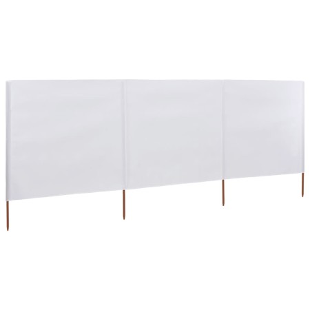 Paravientos de playa de 3 paneles de tela 400x120 cm blanco de vidaXL, Sombrillas - Ref: Foro24-44539, Precio: 36,99 €, Descu...