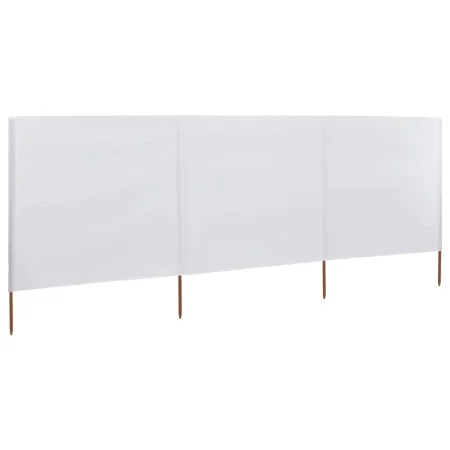 Paravientos de playa de 3 paneles de tela 400x120 cm blanco de vidaXL, Sombrillas - Ref: Foro24-44539, Precio: 35,36 €, Descu...