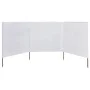 Paravientos de playa de 3 paneles de tela 400x120 cm blanco de vidaXL, Sombrillas - Ref: Foro24-44539, Precio: 35,36 €, Descu...