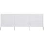 Paravientos de playa de 3 paneles de tela 400x120 cm blanco de vidaXL, Sombrillas - Ref: Foro24-44539, Precio: 35,36 €, Descu...