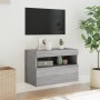Mueble de TV de pared con luces LED gris Sonoma 60x30x40 cm en Muebles TV | Comprar online en Foru.es