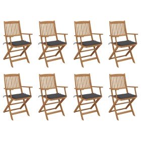 Sillas de jardín plegables 8 uds y cojines madera maciza acacia en Sillas de jardín | Comprar online en Foru.es