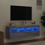 Muebles TV de pared con luces LED 2 uds gris Sonoma 60x30x40 cm en Muebles TV | Comprar online en Foru.es