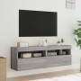 Muebles TV de pared con luces LED 2 uds gris Sonoma 60x30x40 cm en Muebles TV | Comprar online en Foru.es