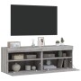 Muebles TV de pared con luces LED 2 uds gris Sonoma 60x30x40 cm en Muebles TV | Comprar online en Foru.es