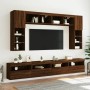 Mueble de TV de pared con luces LED roble marrón 60x30x40 cm en Muebles TV | Comprar online en Foru.es