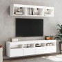 Mueble de TV de pared con luces LED blanco 80x30x40 cm en Muebles TV | Comprar online en Foru.es