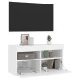 Mueble de TV de pared con luces LED blanco 80x30x40 cm en Muebles TV | Comprar online en Foru.es