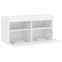 Mueble de TV de pared con luces LED blanco 80x30x40 cm en Muebles TV | Comprar online en Foru.es