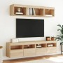 Mueble de TV de pared con luces LED roble Sonoma 80x30x40 cm en Muebles TV | Comprar online en Foru.es
