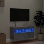 Mueble de TV de pared con luces LED gris hormigón 80x30x40 cm en Muebles TV | Comprar online en Foru.es