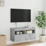Mueble de TV de pared con luces LED gris hormigón 80x30x40 cm en Muebles TV | Comprar online en Foru.es