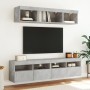 Mueble de TV de pared con luces LED gris hormigón 80x30x40 cm en Muebles TV | Comprar online en Foru.es