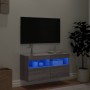 Mueble de TV de pared con luces LED gris Sonoma 80x30x40 cm en Muebles TV | Comprar online en Foru.es