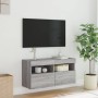 Mueble de TV de pared con luces LED gris Sonoma 80x30x40 cm en Muebles TV | Comprar online en Foru.es