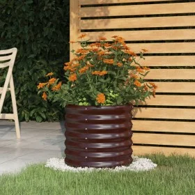 Brown powder coated steel planter 40x40x36 cm by vidaXL, Pots and planters - Ref: Foro24-318845, Price: 27,21 €, Discount: %