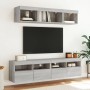 Mueble de TV de pared con luces LED gris Sonoma 80x30x40 cm en Muebles TV | Comprar online en Foru.es