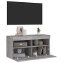 Mueble de TV de pared con luces LED gris Sonoma 80x30x40 cm en Muebles TV | Comprar online en Foru.es