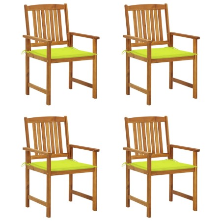 Sillas de jardín con cojines 4 unidades madera maciza de acacia de vidaXL, Sillas de jardín - Ref: Foro24-3061190, Precio: 32...