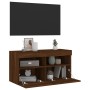 Mueble de TV de pared con luces LED roble marrón 80x30x40 cm en Muebles TV | Comprar online en Foru.es