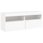 Mueble de TV de pared con luces LED blanco 100x30x40 cm en Muebles TV | Comprar online en Foru.es