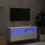 Mueble de TV de pared con luces LED blanco 100x30x40 cm en Muebles TV | Comprar online en Foru.es