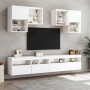 Mueble de TV de pared con luces LED blanco 100x30x40 cm en Muebles TV | Comprar online en Foru.es