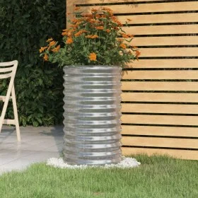 Silver powder coated steel planter 40x40x68 cm by vidaXL, Pots and planters - Ref: Foro24-318852, Price: 33,96 €, Discount: %