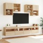 Mueble de TV de pared con luces LED roble Sonoma 100x30x40 cm en Muebles TV | Comprar online en Foru.es
