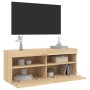 Mueble de TV de pared con luces LED roble Sonoma 100x30x40 cm en Muebles TV | Comprar online en Foru.es