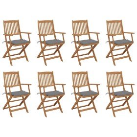 Sillas de jardín plegables 8 uds y cojines madera maciza acacia en Sillas de jardín | Comprar online en Foru.es
