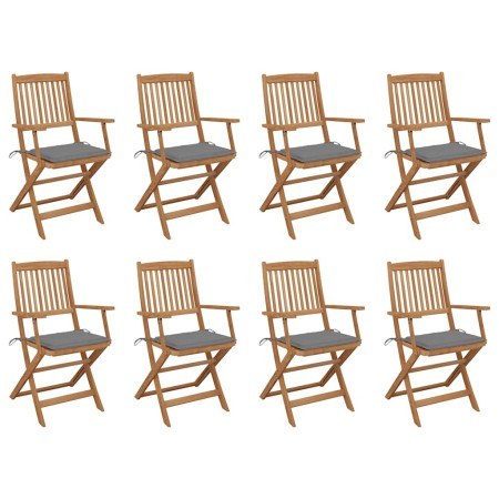 Sillas de jardín plegables 8 uds y cojines madera maciza acacia en Sillas de jardín | Comprar online en Foru.es